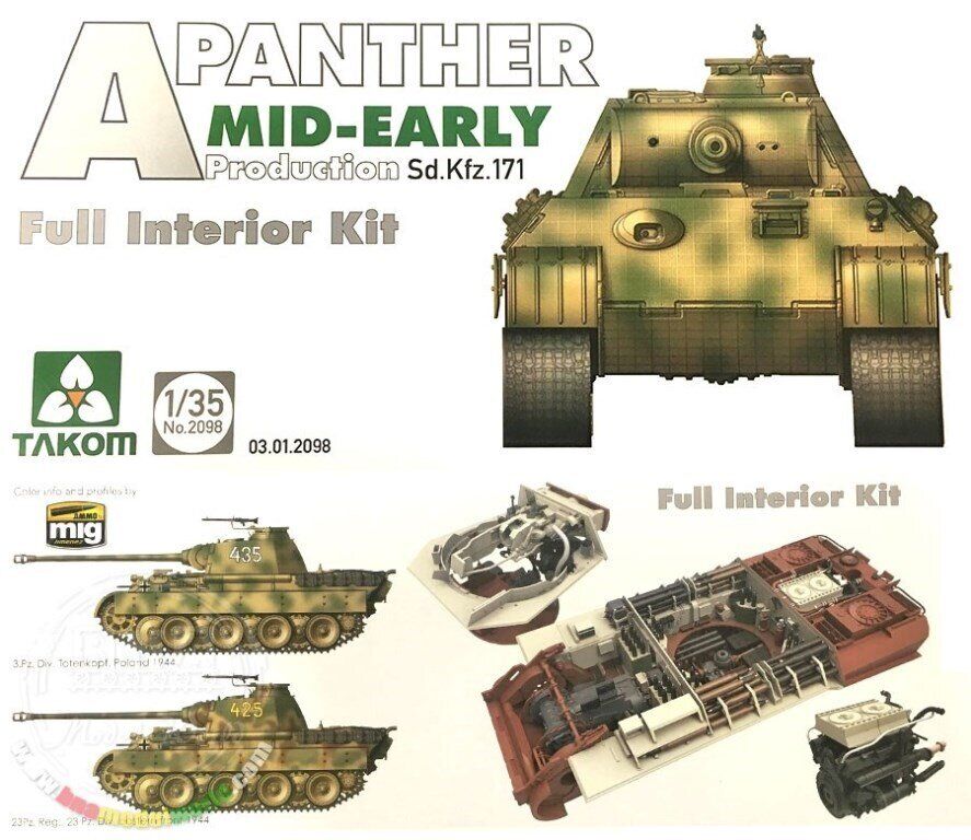 2098  техника и вооружение  Panther Ausf. A mid-early prod. (full interior)  (1:35)