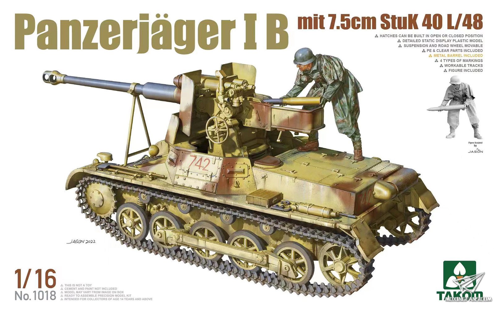 1018  техника и вооружение  Panzerjäger I B mit 7,5cm StuK 40 L48  (1:16)