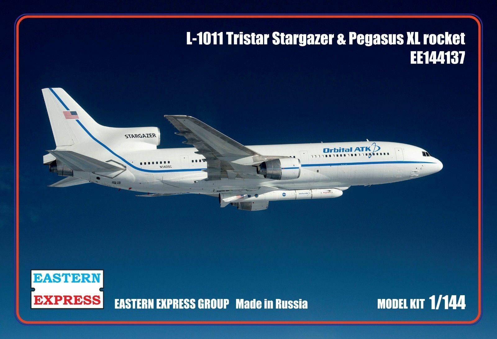 144137  авиация  L-1011 Stargazer + Pegasus XL rocket (1:144)