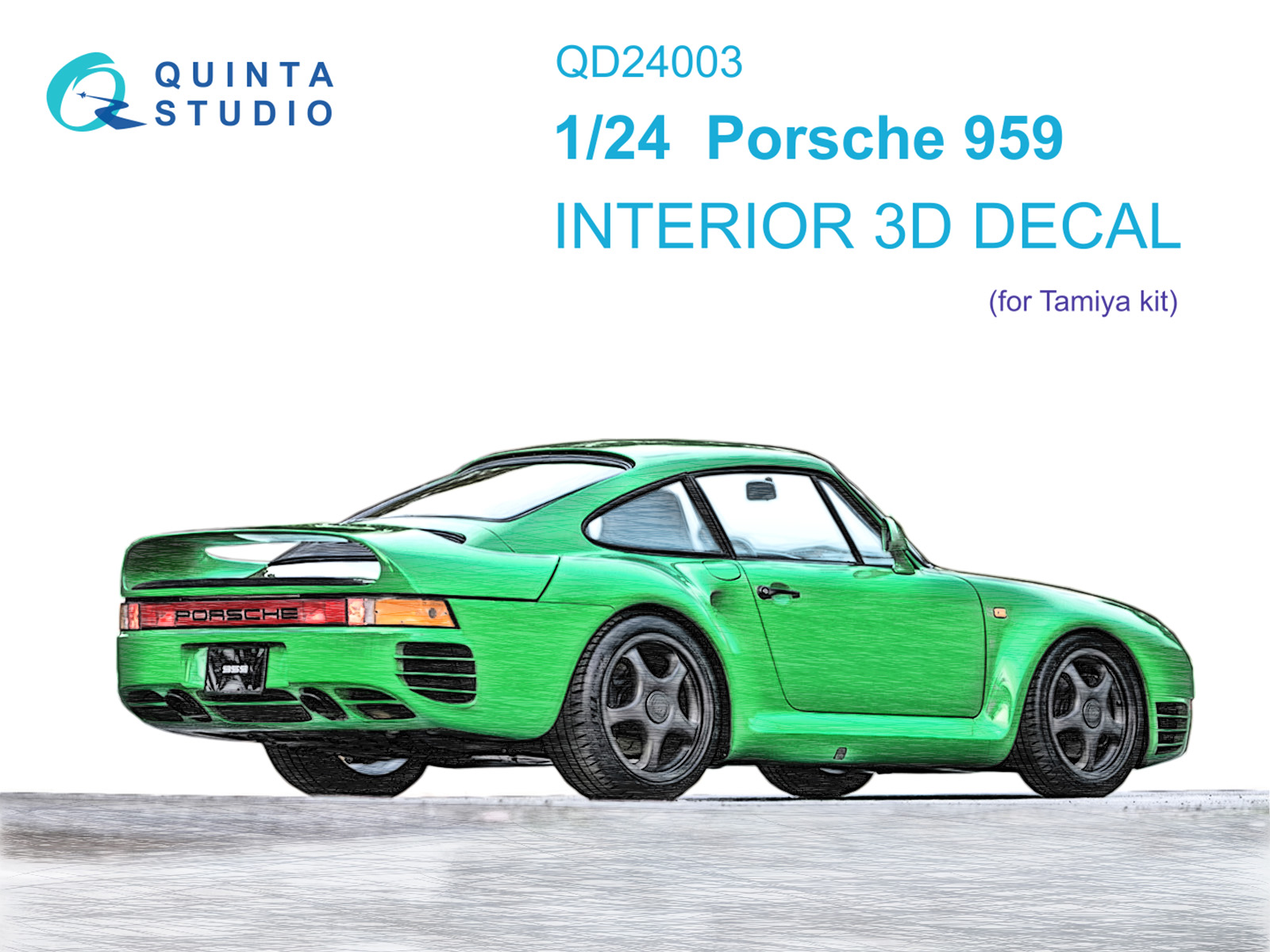 QD24003  декали  3D Декаль интерьера кабины Porsche 959 (Tamiya)  (1:24)