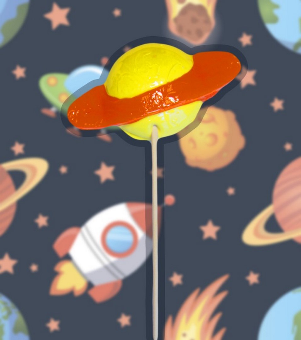 9000035  Карамель леденцовая, "Сатурн", мандарин, 23 г., дизайн 2019