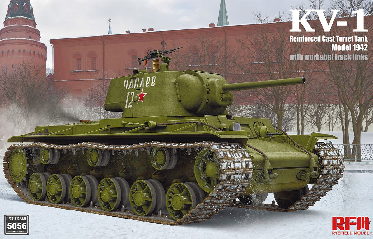 RM-5056  техника и вооружение  KV-1 Reinforced Cast Turret mod.1942 w/workable track links  (1:35)