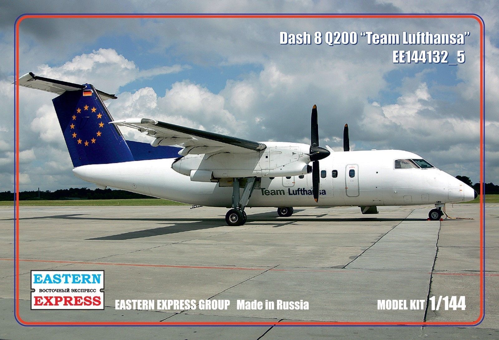 144132-5  авиация  Dash 8 Q200 Team Lufthansa (1:144)