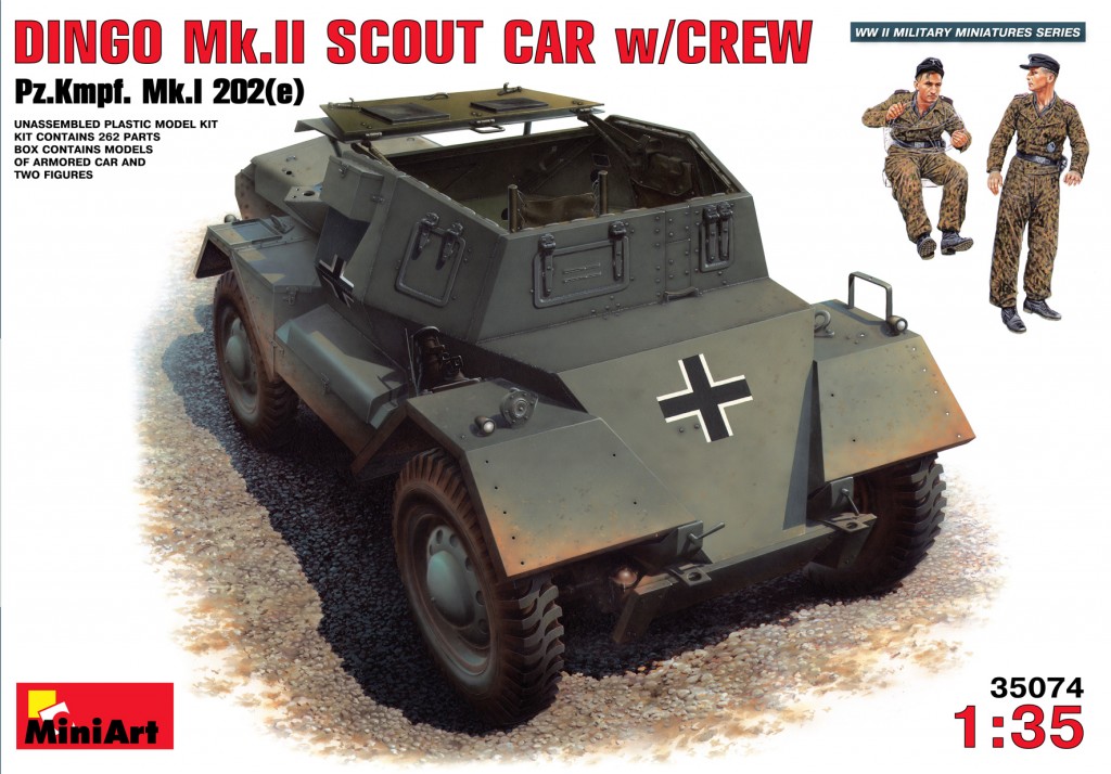35074  техника и вооружение  DINGO Mk.II SCOUT CAR w/CREW Pz.Kmpf. Mk.I 202(e)  (1:35)