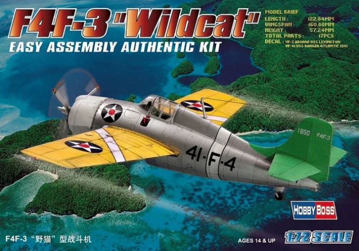 80219  авиация  F4F-3 "Wildcat"  (1:72)