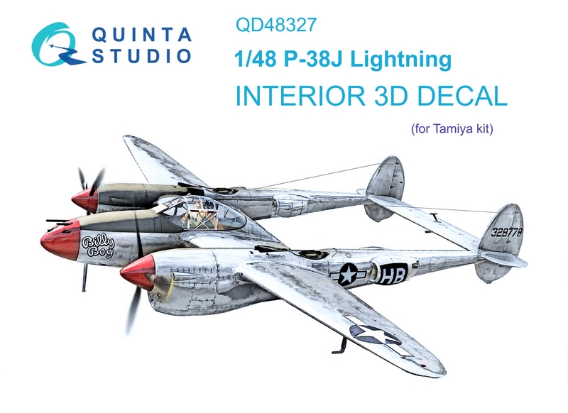 QD48327  декали  3D Декаль интерьера кабины P-38J (Tamiya) (1:48)