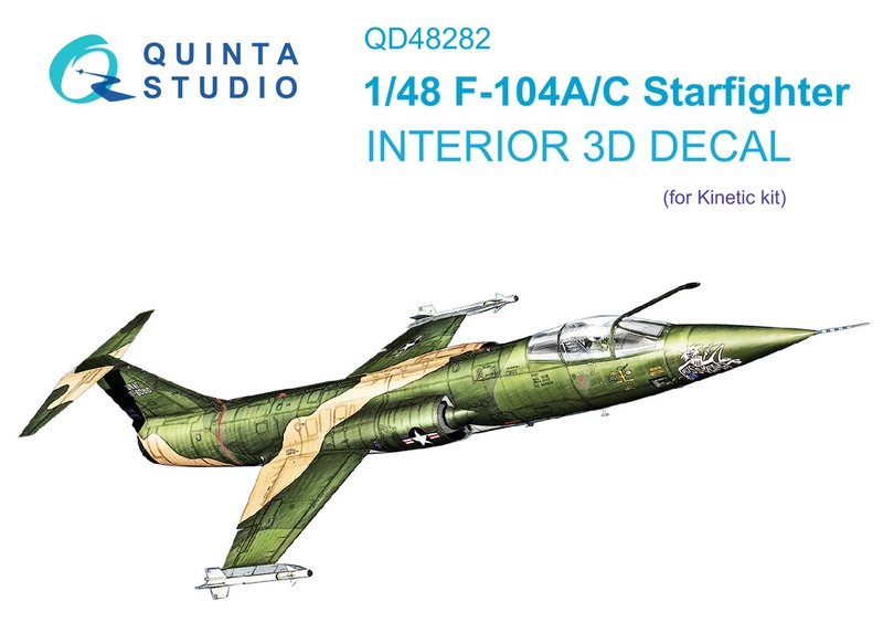 QD48282  декали  3D Декаль интерьера кабины F-104A/C (Kinetic) (1:48)