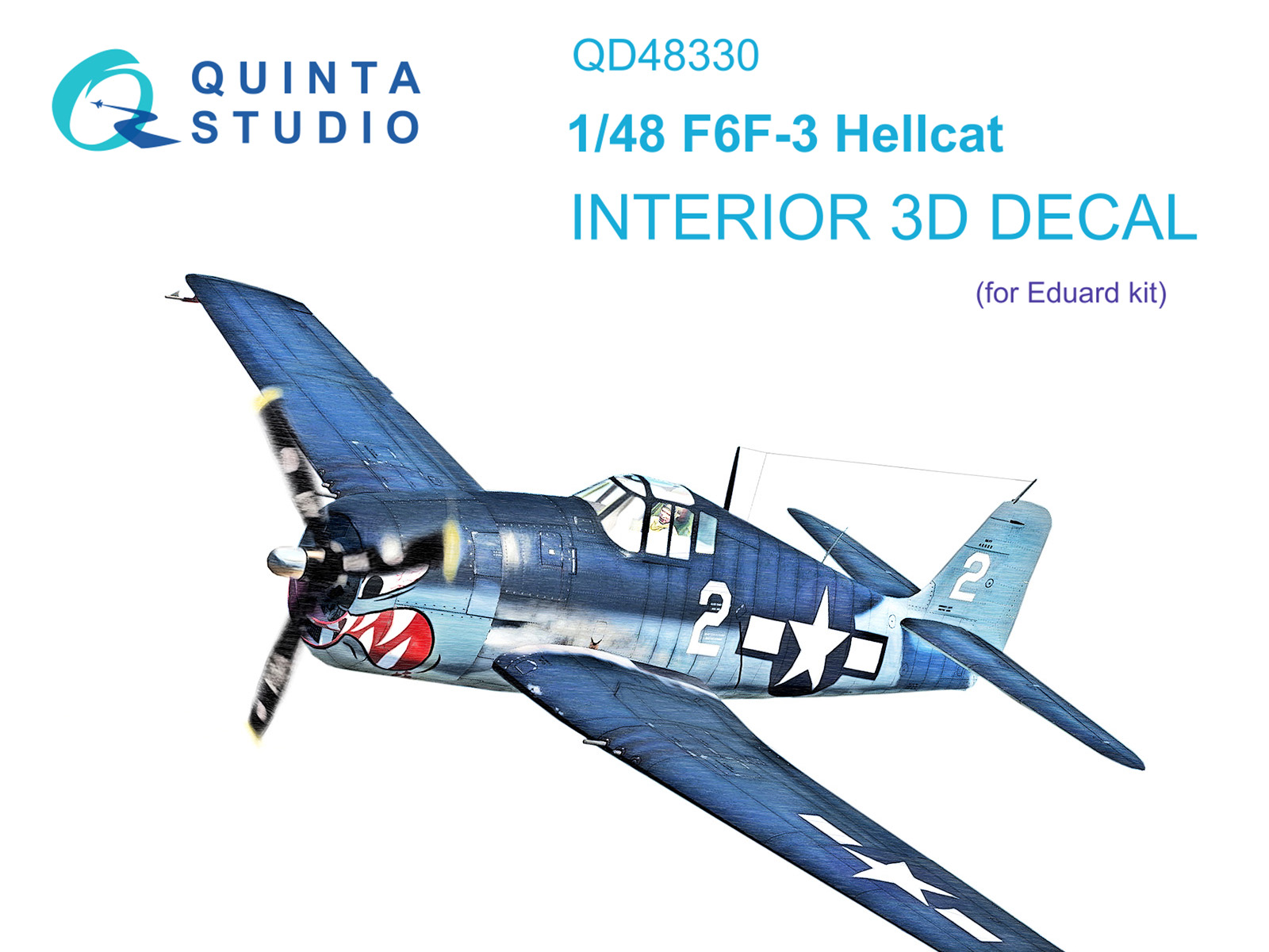 QD48330  декали  3D Декаль интерьера кабины F6F-3 Hellcat (Eduard)  (1:48)