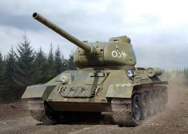 13421  техника и вооружение  Soviet Medium Tank Танк-34-85  (1:72)