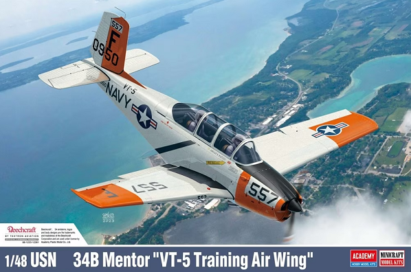 12361  авиация  USN 34B Mentor "VT-5 Training Air Wing"  (1:48)