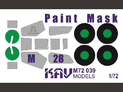 KAV M72 039  инструменты для работы с краской  Окрасочная маска М-28 (Italeri)  (1:72)