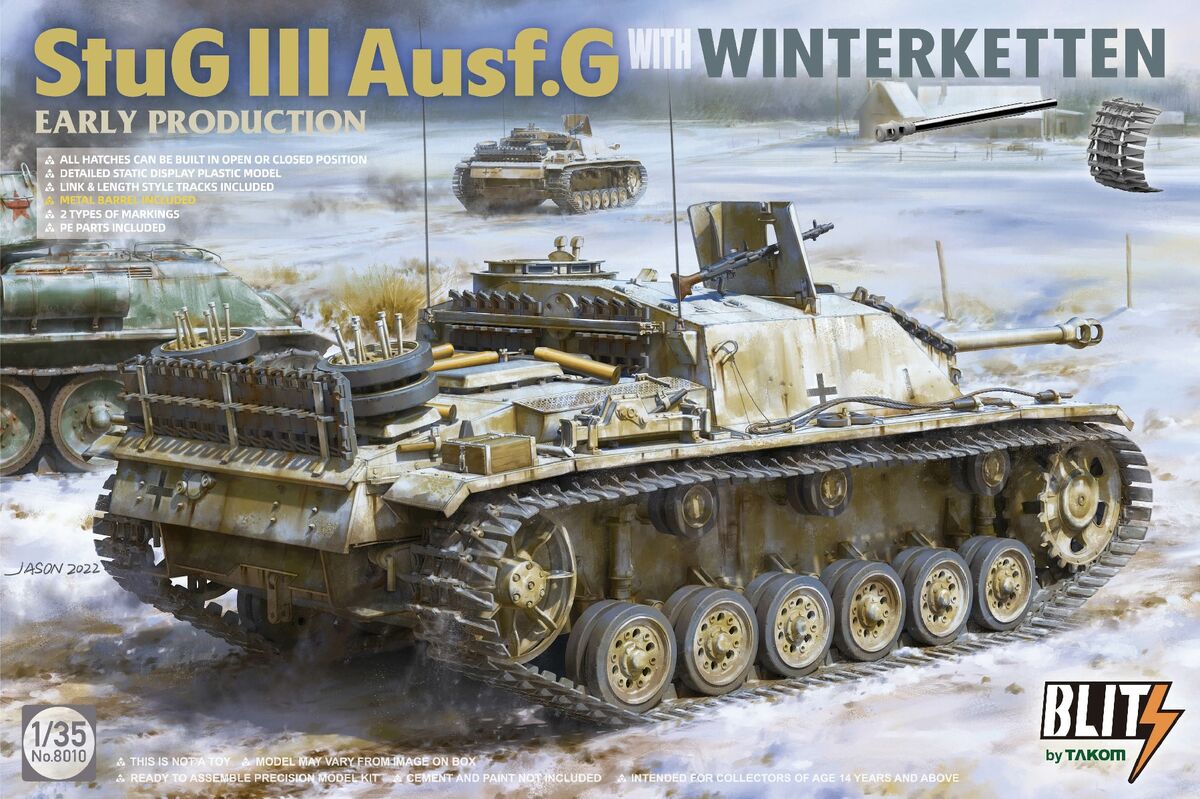 8010  техника и вооружение  StuG III Ausf.G with Winterketten Early Production  (1:35)