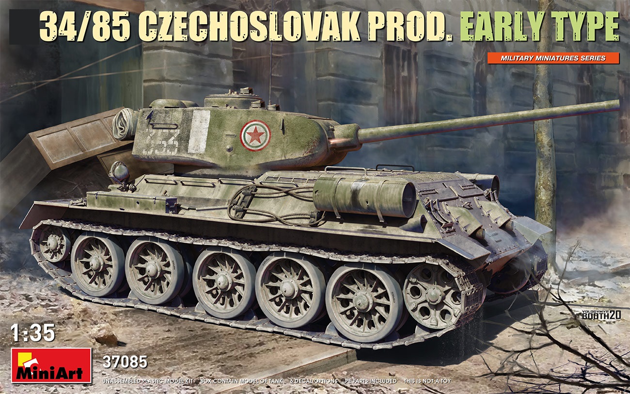 37085  техника и вооружение  Танк-34/85 CZECHOSLOVAK PROD. EARLY TYPE  (1:35)