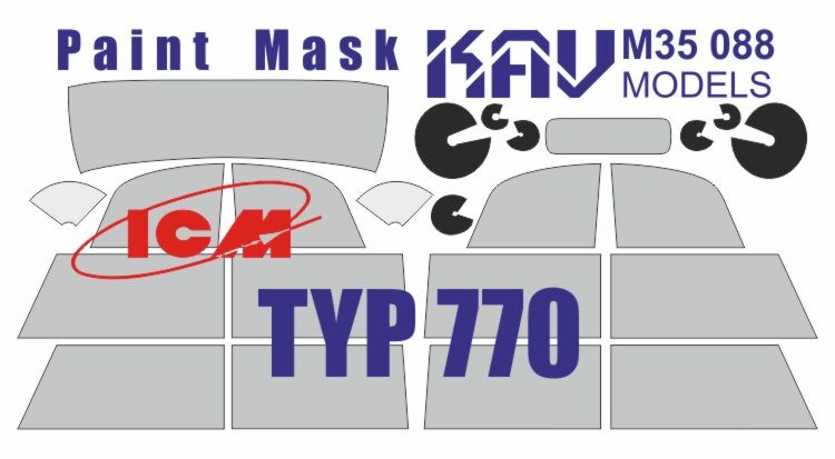 KAV M35 088  инструменты для работы с краской  Окрасочная маска на Type 770 (ICM)  (1:35)
