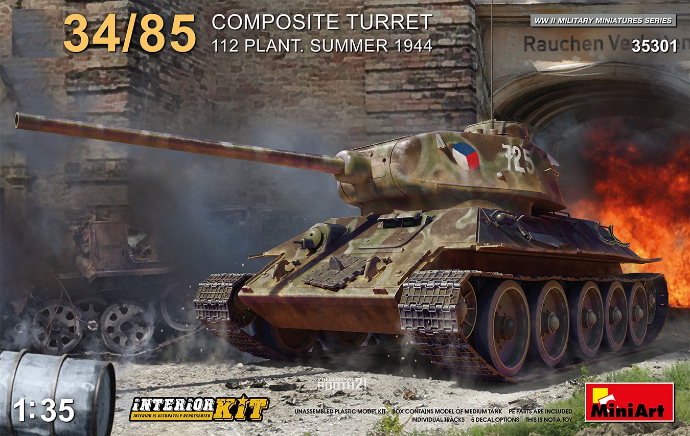 35301  техника и вооружение  Танк-34/85 COMPOSITE TURRET. 112 PLANT. SUMMER 1944 INTERIOR KIT (1:35)
