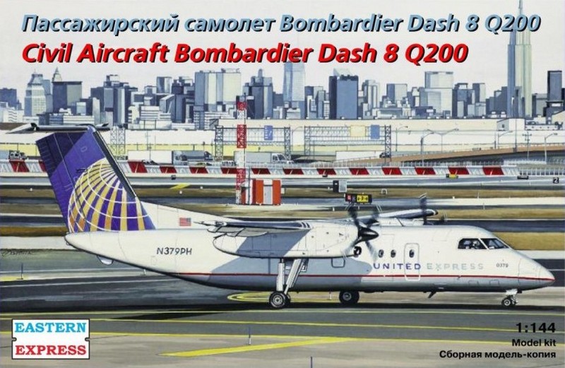 144132  авиация  Dash 8 Q200 United Express (1:144)