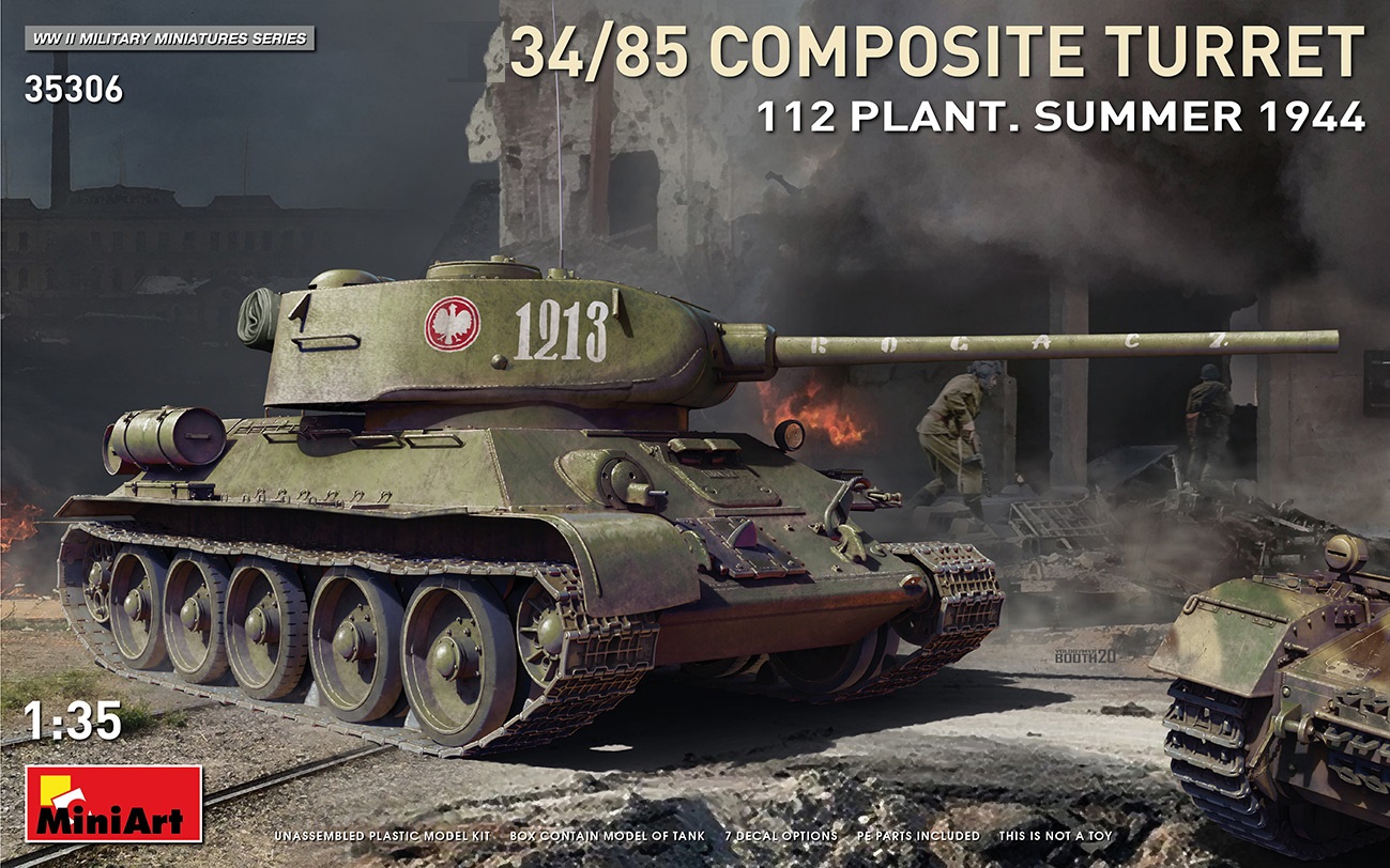35306  техника и вооружение  Танк-34/85 COMPOSITE TURRET. 112 PLANT. SUMMER 1944  (1:35)