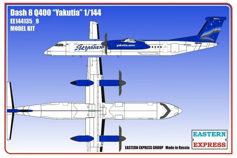 144135_9  авиация  Dash 8 Q400 Якутия (1:144)