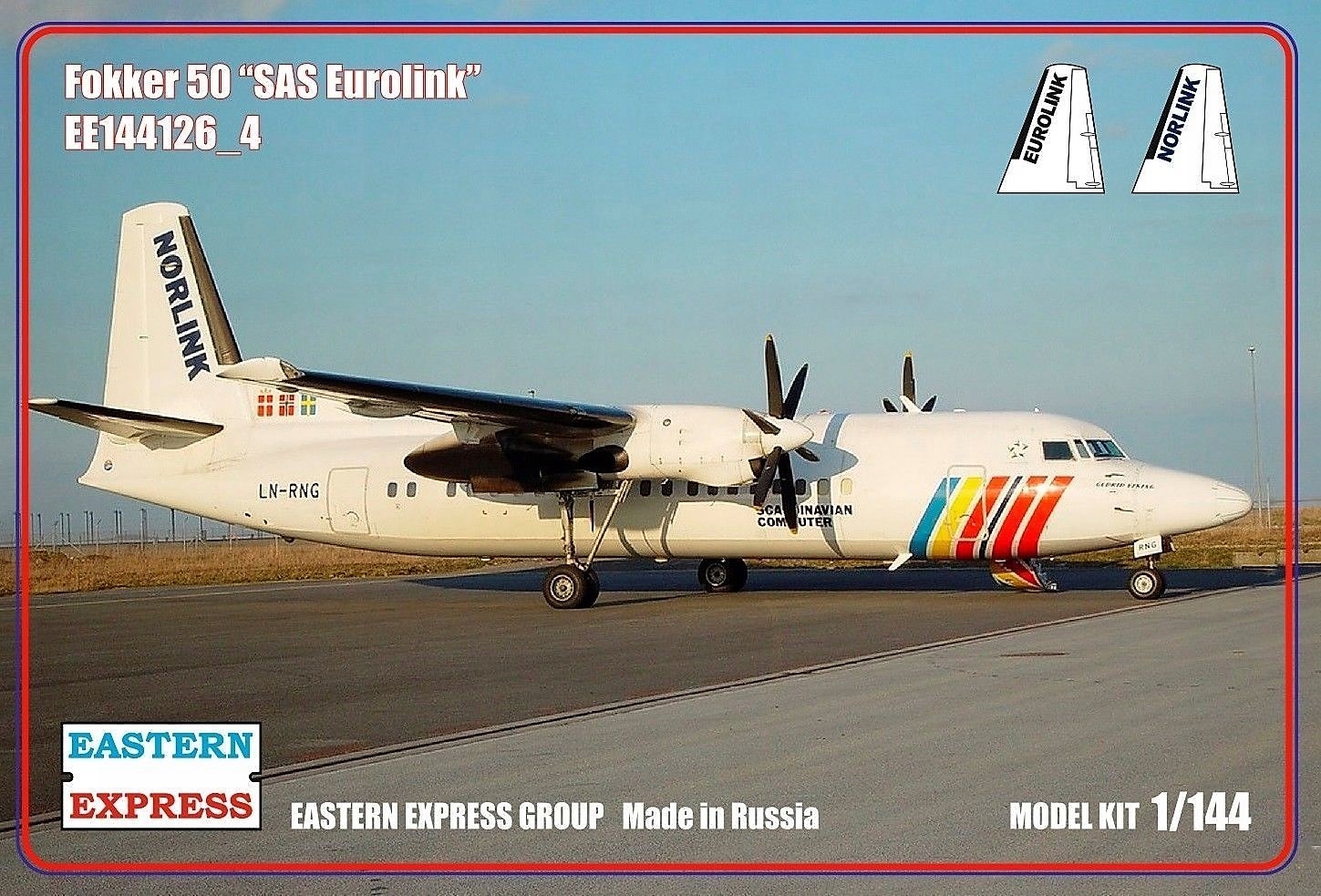 144126_4  авиация  Fokker 50 "SAS Eurolink" (1:144)
