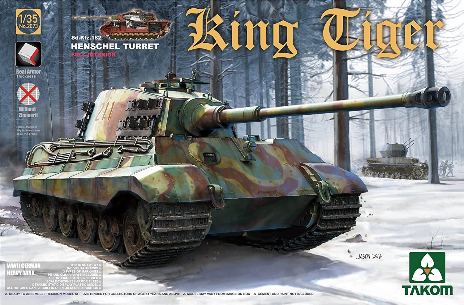 2073  техника и вооружение  King Tiger Sd.Kfz.182 Henschel Turret Full interior  (1:35)