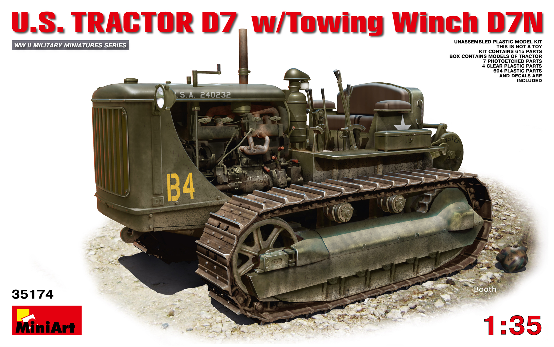 35174  техника и вооружение  U.S. TRACTOR D7 w/Towing Winch D7N   (1:35)