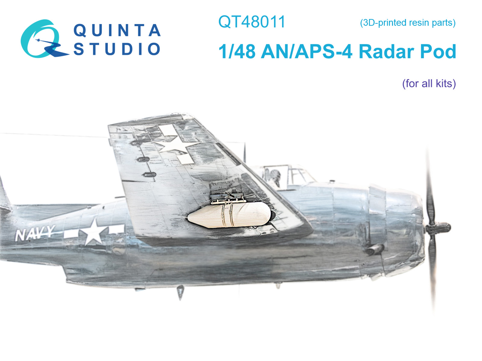 QT48011  дополнения из смолы  Внешний контейнер радара AN/APS-4 (для всех моделей)  (1:48)
