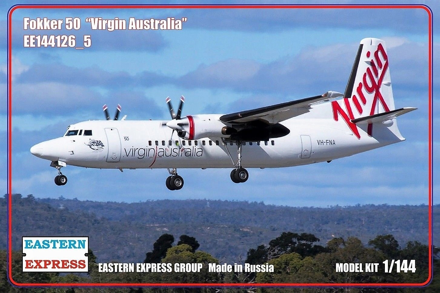 144126_5  авиация  Fokker 50 "Virgin Australia" (1:144)
