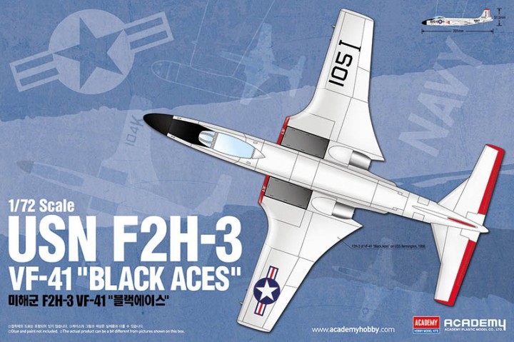 12548  авиация  USN F2H-3 VF-41 "Black Aces"  (1:72)