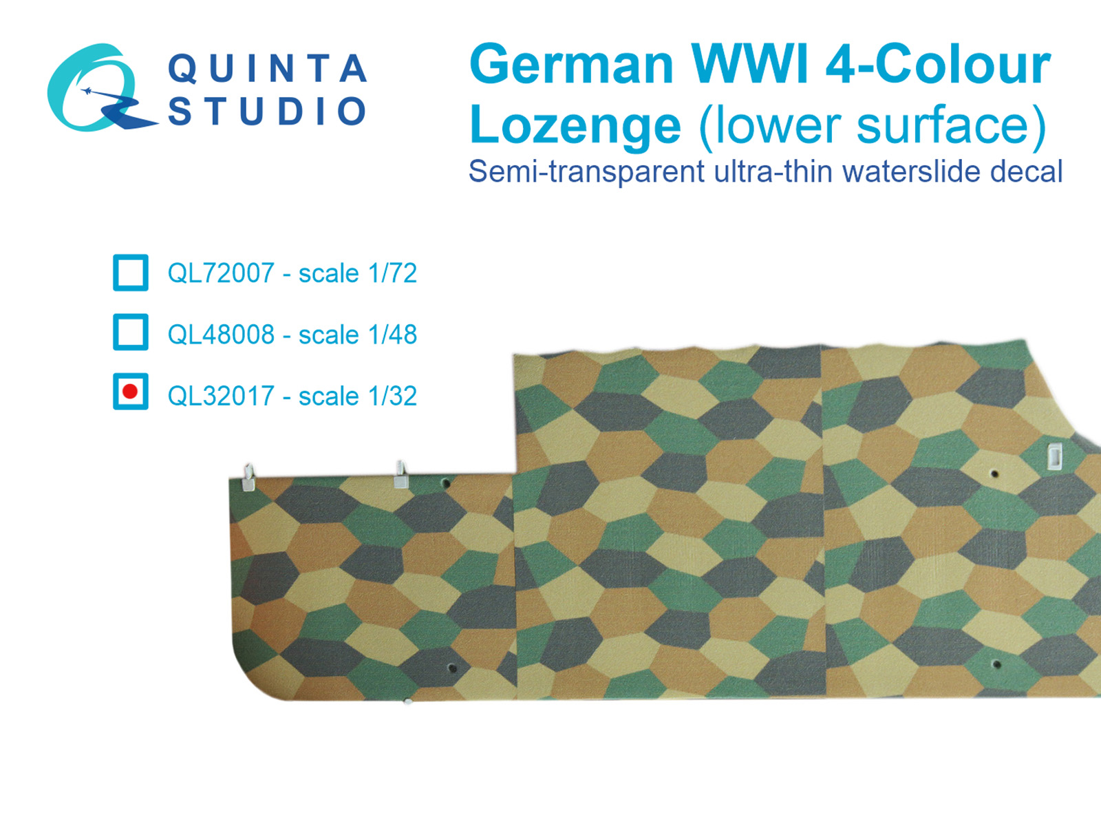 QL32017  декали  Германский WWI 4-цветный Лозенг (нижние поверхности)  (1:32)