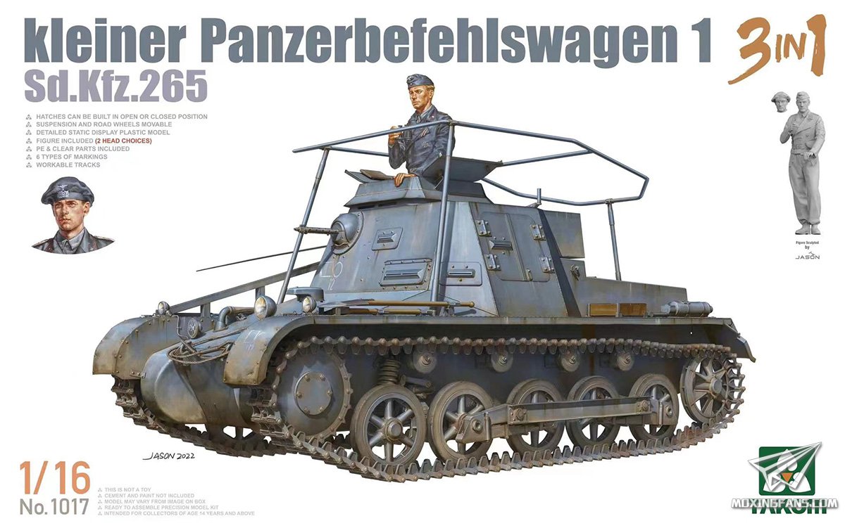 1017  техника и вооружение  Sd.Kfz.265 Kleiner Panzerbefehlswagen 1 3in1  (1:16)