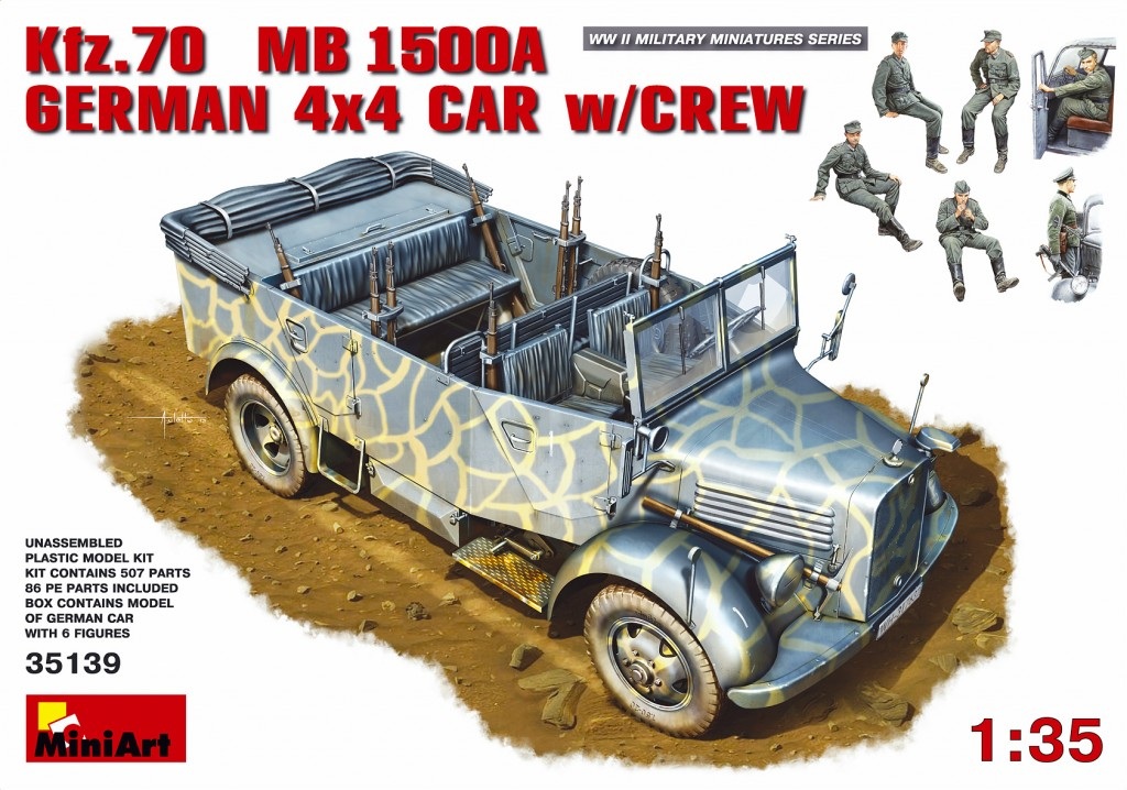 35139  техника и вооружение  Kfz.70 MB 1500A GERMAN 4×4 CAR w/CREW  (1:35)