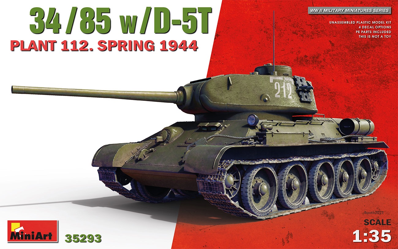 35293  техника и вооружение  Танк-34/85 w/D-5T PLANT 112. SPRING 1944  (1:35)