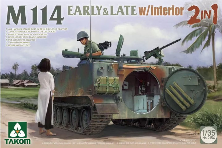 2154  техника и вооружение  M114 early & late type w/ interior  (1:35)