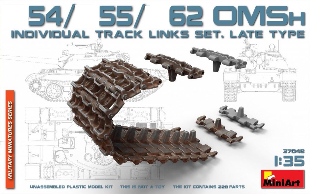 37048  траки наборные  Танк-54/55/62 OMSh INDIVIDUAL TRACK LINKS SET. LATE TYPE  (1:35)