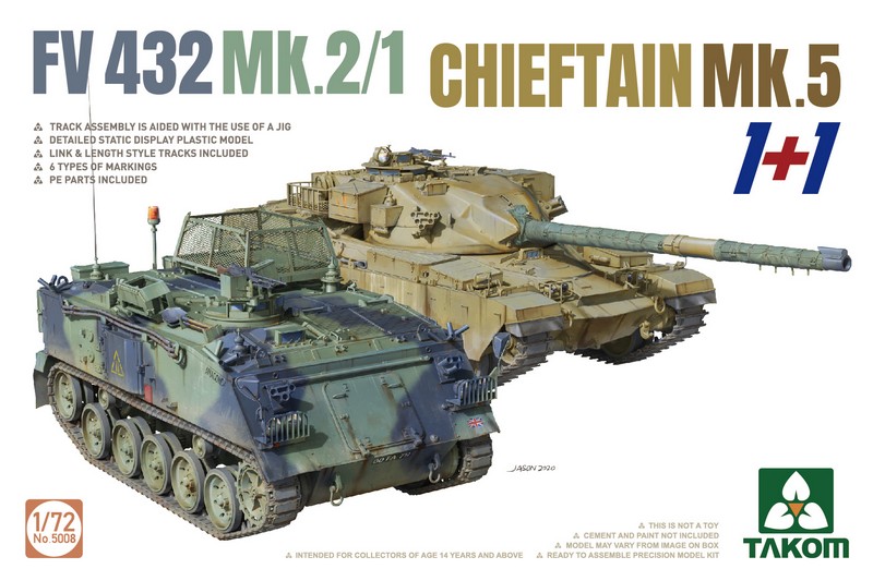 5008  техника и вооружение  FV432 Mk.2/1+ Chieftain MK.5 (2 модели)  (1:72)