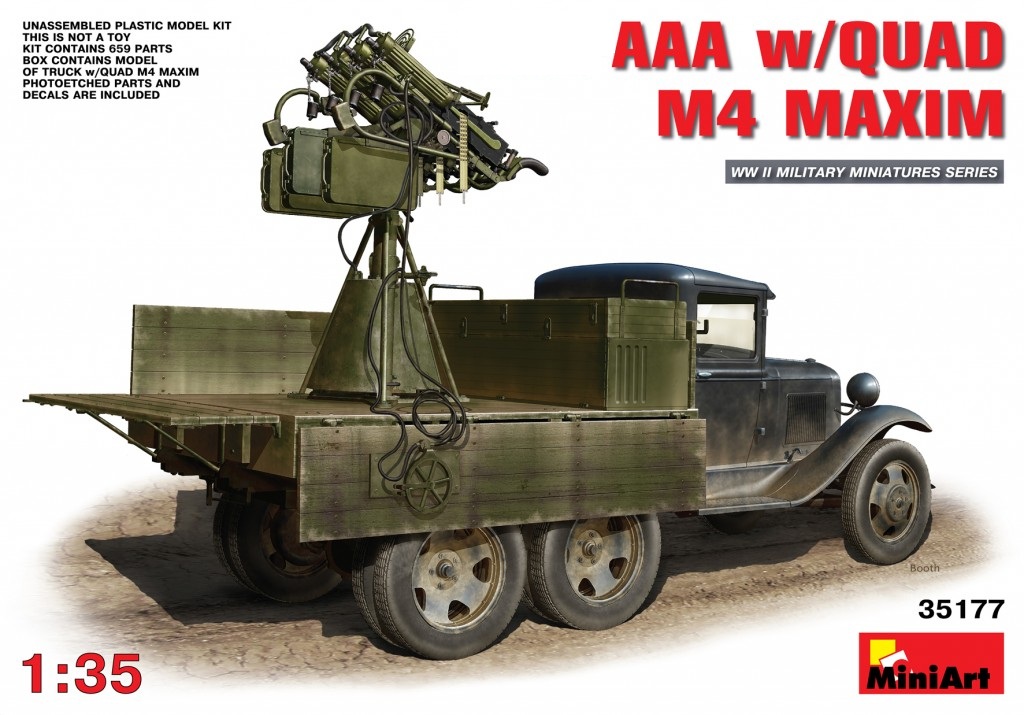 35177  техника и вооружение  AAA w/QUAD M4 MAXIM  (1:35)