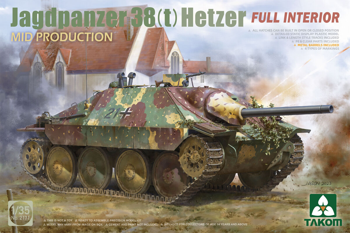 2171  техника и вооружение  Jagdpanzer 38(t) Hetzer Mid Production Full Interior  (1:35)
