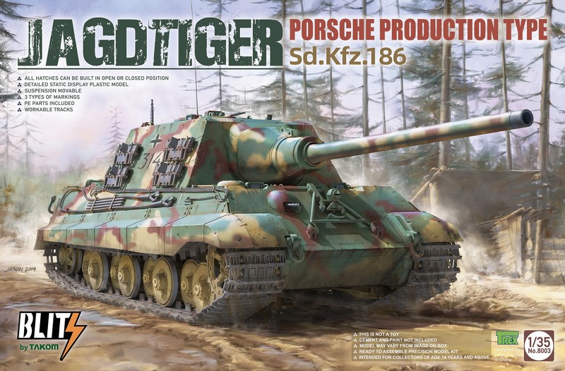 8003  техника и вооружение  Jagdtiger Sd.Kfz. 186 Porsche Production type  (1:35)