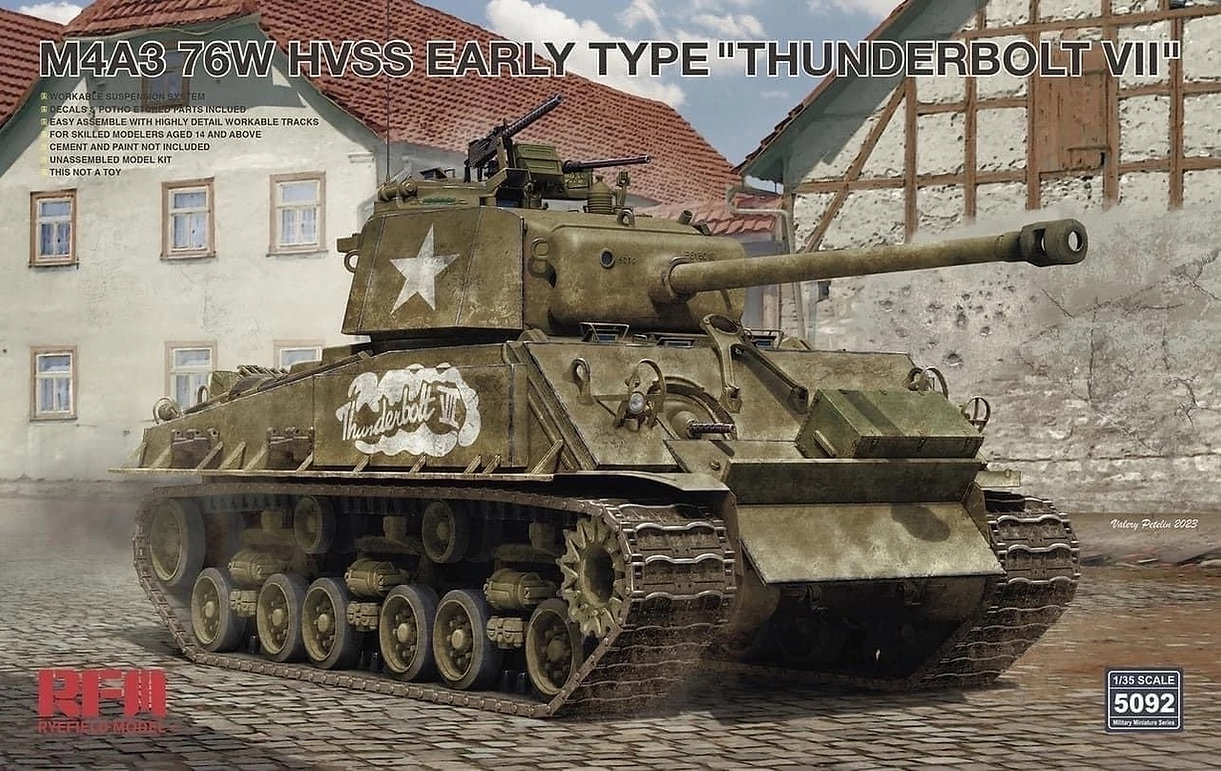 RM-5092  техника и вооружение  M4A3 76W HVSS Early Type "Thunderbolt VII"  (1:35)