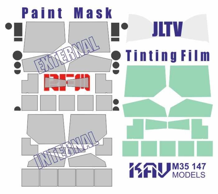 KAV M35 147  инструменты для работы с краской  Окрасочная маска на  JLTV ПРОФИ (RFM)  (1:35)