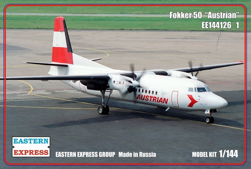 144126_1  авиация  Fokker 50 "Austrian" (1:144)
