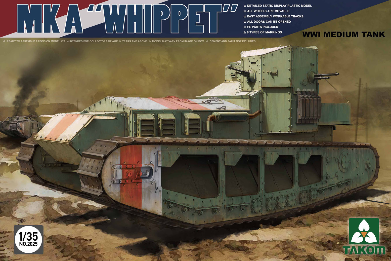 2025  техника и вооружение  MK A "Whippet" WWI Medium Tank  (1:35)