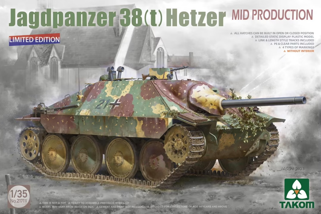 2171X  техника и вооружение  Jagdpanzer 38(t) Hetzer Mid Limited Edition (Without Interior)  (1:35)