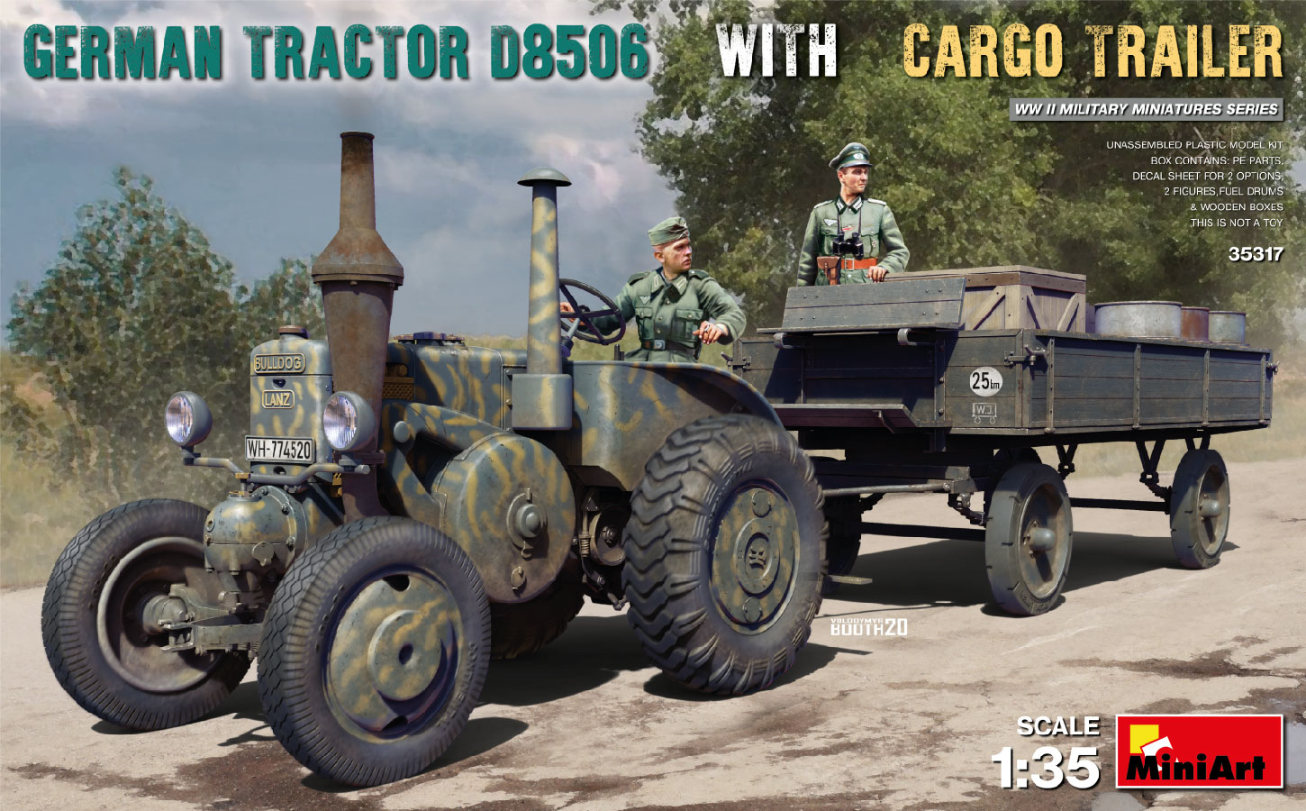 35317  техника и вооружение  GERMAN TRACTOR D8506 WITH CARGO TRAILER  (1:35)